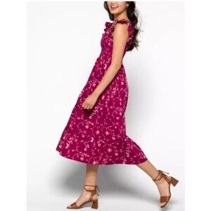 Hill House •The Ellie Nap Dress in Burgundy Artist Print Botanical